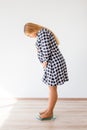 Pregnant woman standing on scales to control weight gain Royalty Free Stock Photo