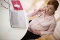 Pregnant and working variations Royalty Free Stock Photo