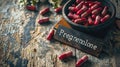 Pregnenolone in capsules on the table. Selective focus. Royalty Free Stock Photo