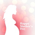 Pregnent women silhouette card for happy mothers day