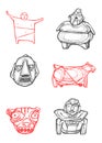 Prehispanic symbols hand drawn illustration Royalty Free Stock Photo