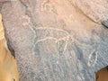 Prehistoric area in Taghit, Algeria. Royalty Free Stock Photo