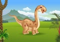 Prehistoric background with dinosaur