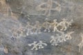 Prehistoric cave painting in Bhimbetka -India. Royalty Free Stock Photo