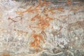 Prehistoric cave painting in Bhimbetka -India. Royalty Free Stock Photo