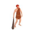 Isometric Caveman Illustration