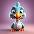 Prehistoric Charm: 3D Illustration of a Cute Dodo