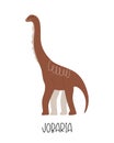 Prehistoric cute brown dinosaur Jobaria is isolated