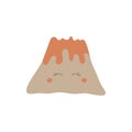 Volcano cute vector illustration icon