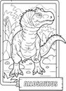 Dinosaur allosaurus, coloring book, outline illustration