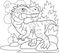 Prehistoric dinosaur baryonyx, coloring book, funny illustration Royalty Free Stock Photo