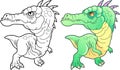 Prehistoric dinosaur baryonyx, coloring book, funny illustration Royalty Free Stock Photo