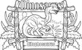 Prehistoric dinosaur dilophosaurus, coloring book, funny illustration