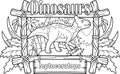 Prehistoric dinosaur leptoceratops, coloring book, funny illustration