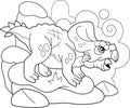 Prehistoric dinosaur protoceratops, coloring book, funny illustration Royalty Free Stock Photo