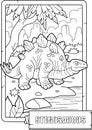 Dinosaur stegosaurus, coloring book for children, outline illustration
