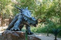 Prehistoric dinosaur styracosaurus in nature Royalty Free Stock Photo