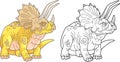 Dinosaur triceratops, illustration design Royalty Free Stock Photo