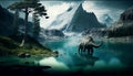 Prehistoric Earth: A Majestic and Untamed Wilderness, Made with Generative AI