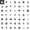 Prehistoric elements vector icons set Royalty Free Stock Photo