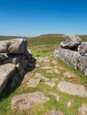 Prehistoric Grimspound under Hookney Tor, Dartmoor National Park, Devon