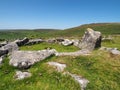 Prehistoric Grimspound under Hookney Tor, Dartmoor National Park, Devon