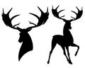 Prehistoric irish elk deer black vector silhouette