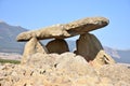 Prehistoric la Hechicera Dolmen outside of Laguardia, Spain Royalty Free Stock Photo