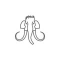 Prehistoric mammoth icon. Element of prehistoric line icon