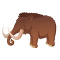 Prehistoric mammoth with long tusks vector illustration Royalty Free Stock Photo