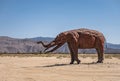 Prehistoric mammoth statue in desert, Borrego Springs, CA, USA