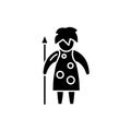 Prehistoric man black icon, vector sign on isolated background. Prehistoric man concept symbol, illustration Royalty Free Stock Photo