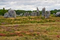 Prehistoric megalithic menhirs alignment in Carnac Royalty Free Stock Photo