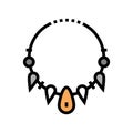 prehistoric necklace color icon vector illustration