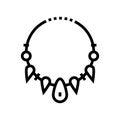 prehistoric necklace line icon vector illustration