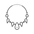 prehistoric necklace line icon vector illustration
