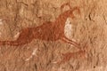 Prehistoric Petroglyphs in libian sahara desert Royalty Free Stock Photo