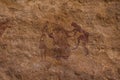 Prehistoric Petroglyphs in libian sahara desert Royalty Free Stock Photo