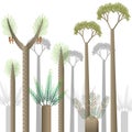 Prehistoric Plants  Set With Prehistoric Plants white backgroud Royalty Free Stock Photo
