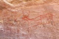 Prehistoric rock painting of the Trinidad deer in Canon La Trinidad near Mulege, Baja California Sur, Mexico Royalty Free Stock Photo