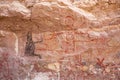 Prehistoric rock paintings in Canon La Trinidad near Mulege, Baja California Sur, Mexico Royalty Free Stock Photo