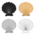 Prehistoric seashell icon in cartoon style isolated on white background. Dinosaurs and prehistoric symbol stock vector