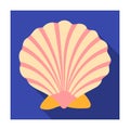 Prehistoric seashell icon in flat style isolated on white background. Dinosaurs and prehistoric symbol