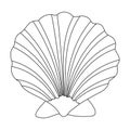 Prehistoric seashell icon in outline style isolated on white background. Dinosaurs and prehistoric symbol