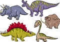 Prehistoric set cartoon illustration