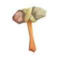 Prehistoric stone axe, colorful vector illustration