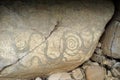 Prehistoric stone carvings are called petroglyphs