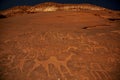 prehistoric stone inscriptions and petroglyphs made by nomadic bedouins