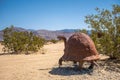 Prehistoric turtle statue in desert, Borrego Springs, CA, USA