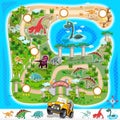 Prehistoric Zoo Map Collection 01 Royalty Free Stock Photo